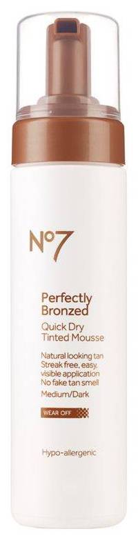 No7 Medium-Dark, Perfectly Bronzed Quick Dry Tinted Mousse (200ml)
