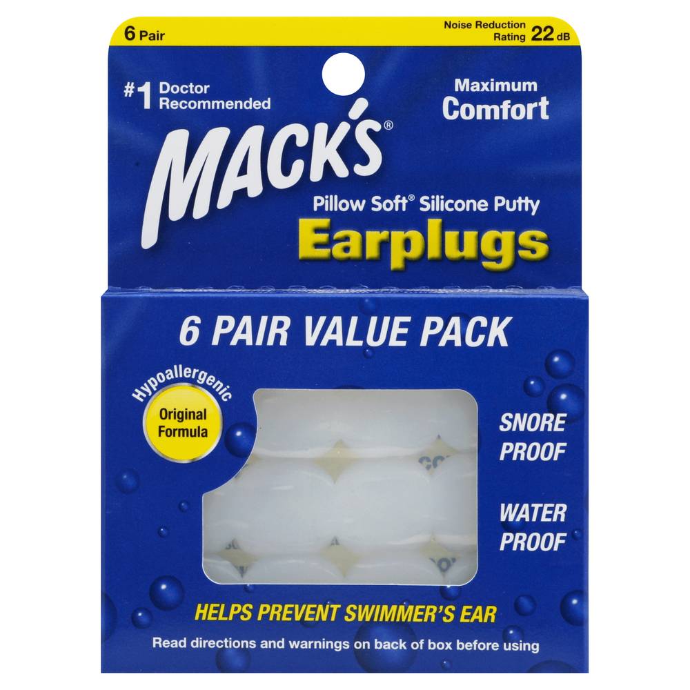 Mack's Pillow Soft Silicone Putty Earplugs (6 ct)