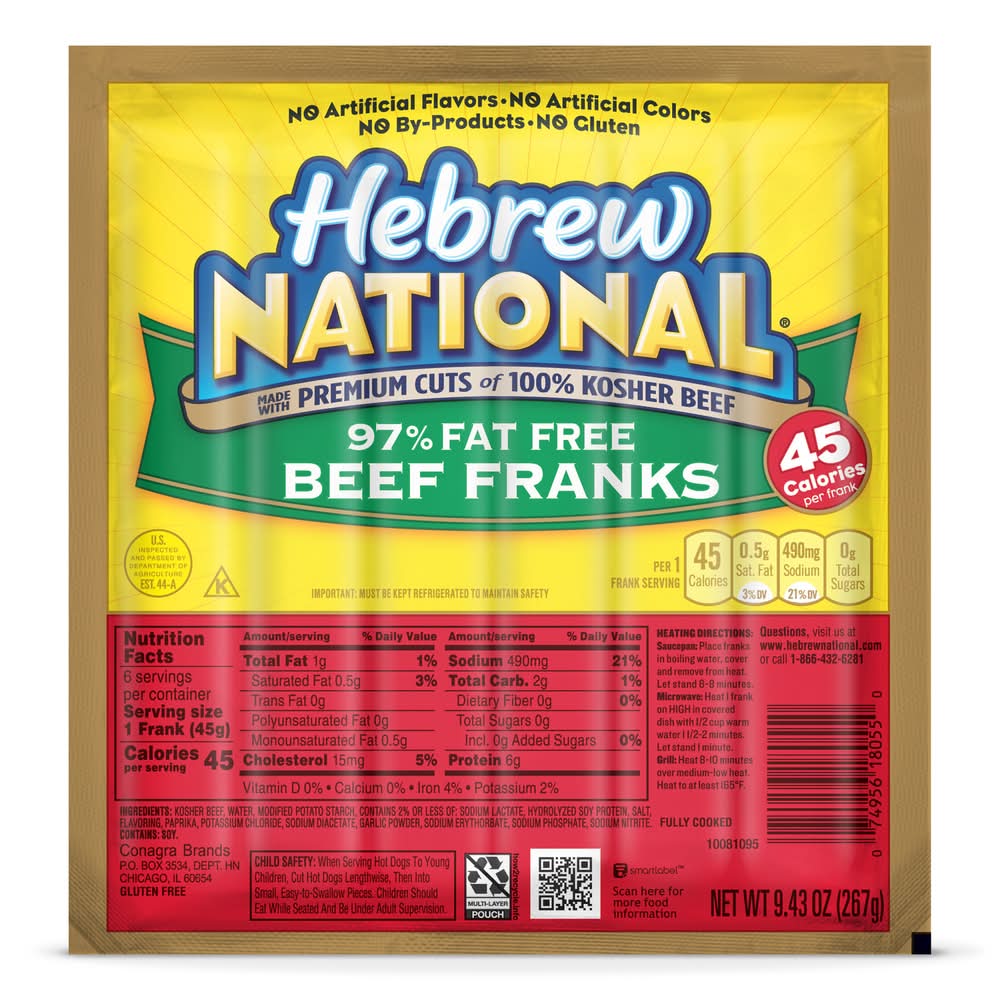 Hebrew National 97% Fat Free Beef Franks (9.43 oz)