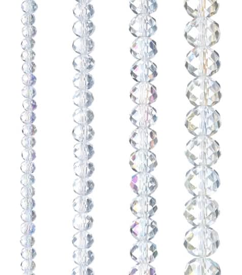 Bead Landing Clear Faceted Glass Rondelle Beads (48 ct) (7 inch)