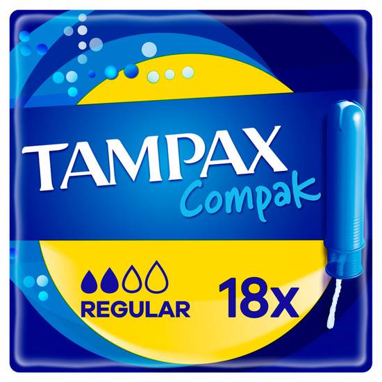 Tampax Compak Regular Tampons With Applicator X18