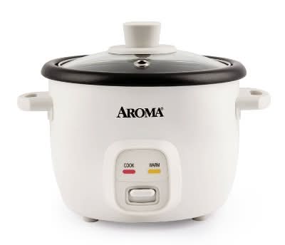 Aroma Rice Cooker Steamer 4-cup, White