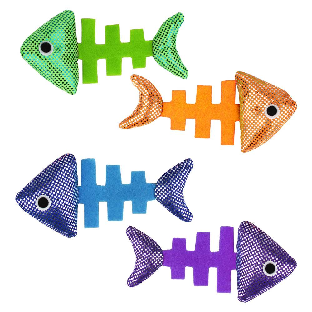 Multipet Catnip Fish Cat Toy, Assorted (4 ct)