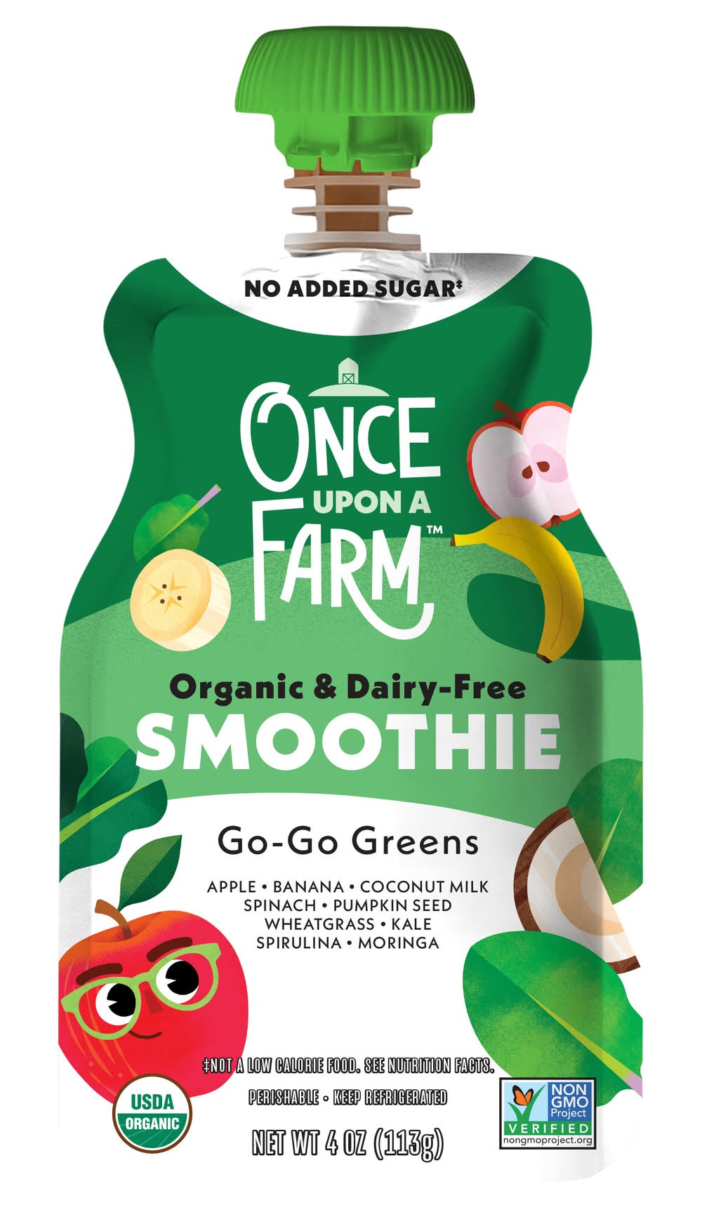 Once Upon a Farm Organic Dairy Free Go-Go Greens Smoothie (4 oz)