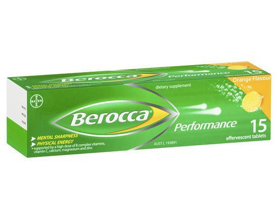 Berocca Performance Orange Effervescent Tablets 15 pk