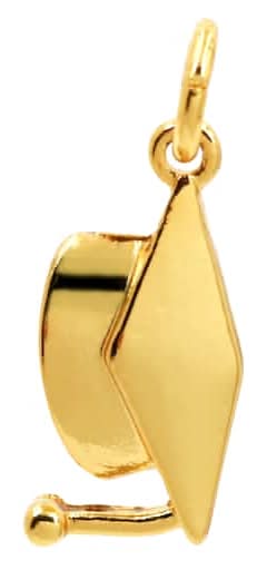 14K Gold Plated Graduation Cap Charm By Bead Landing