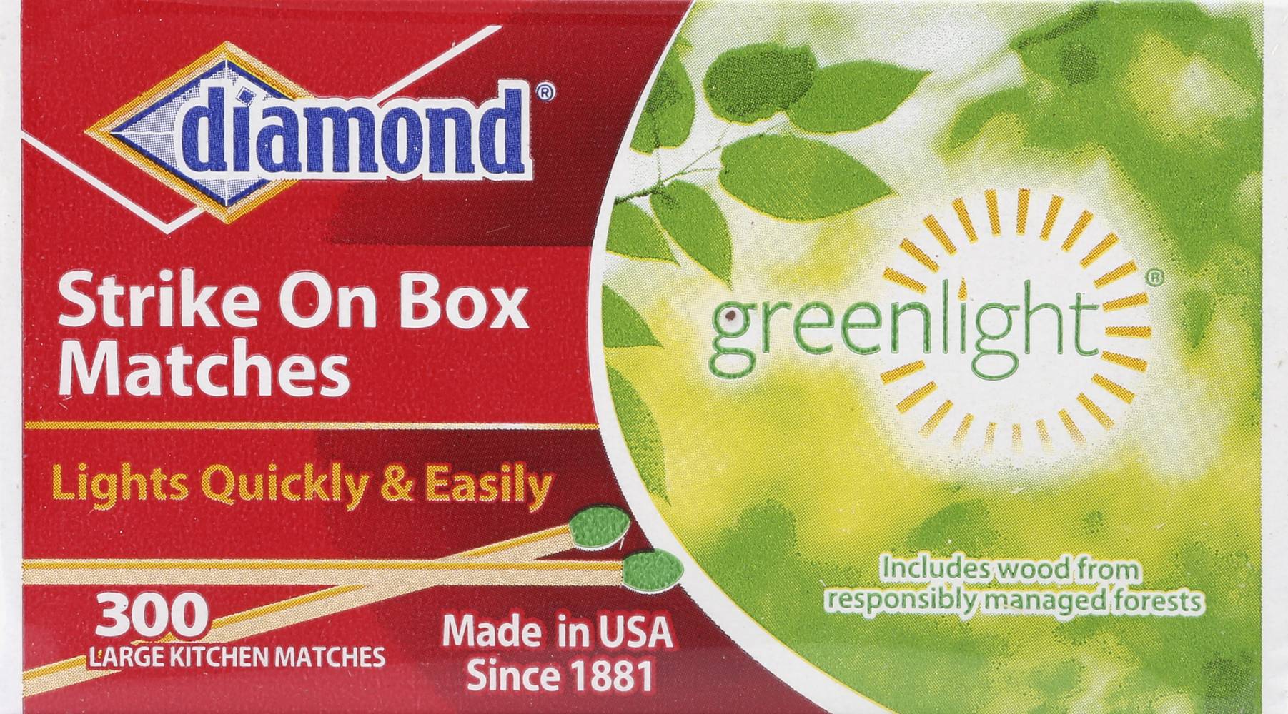 Diamond Strike on Box Kitchen Matches (20 g)