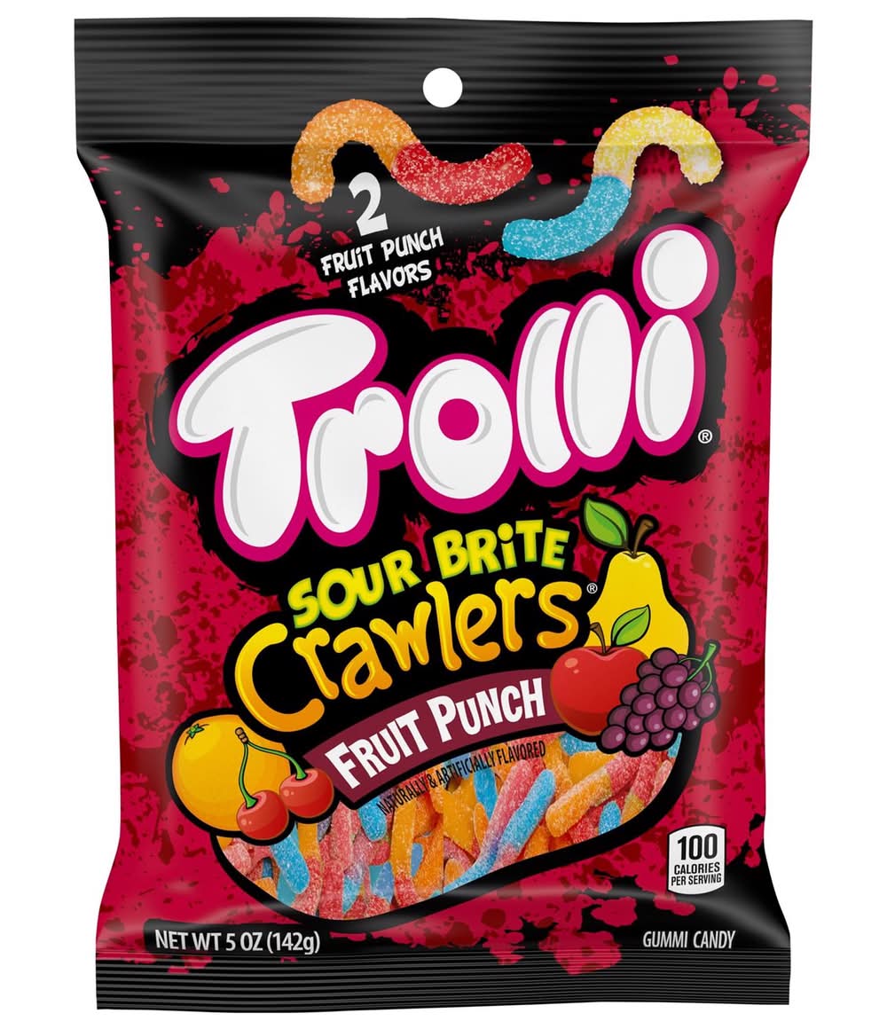 Trolli Sour Brite Crawlers Fruit Punch Gummi Candy 5 Oz