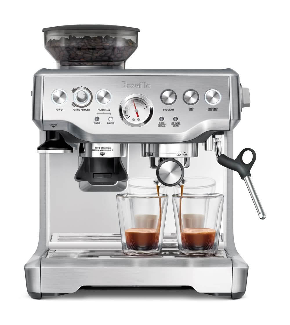 Breville - the Barista Express Espresso Machine with 15 bars of pressure, Milk Frother and integrated grinder - Stainless Steel