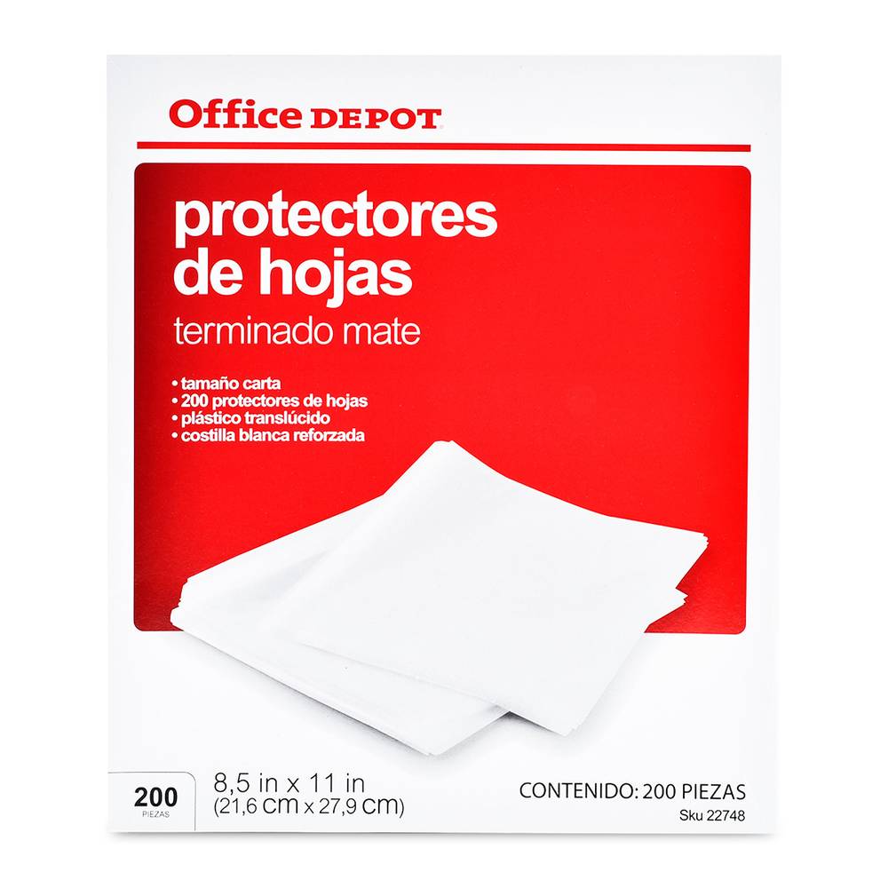Office depot protectores de hojas carta (pack 200 piezas)