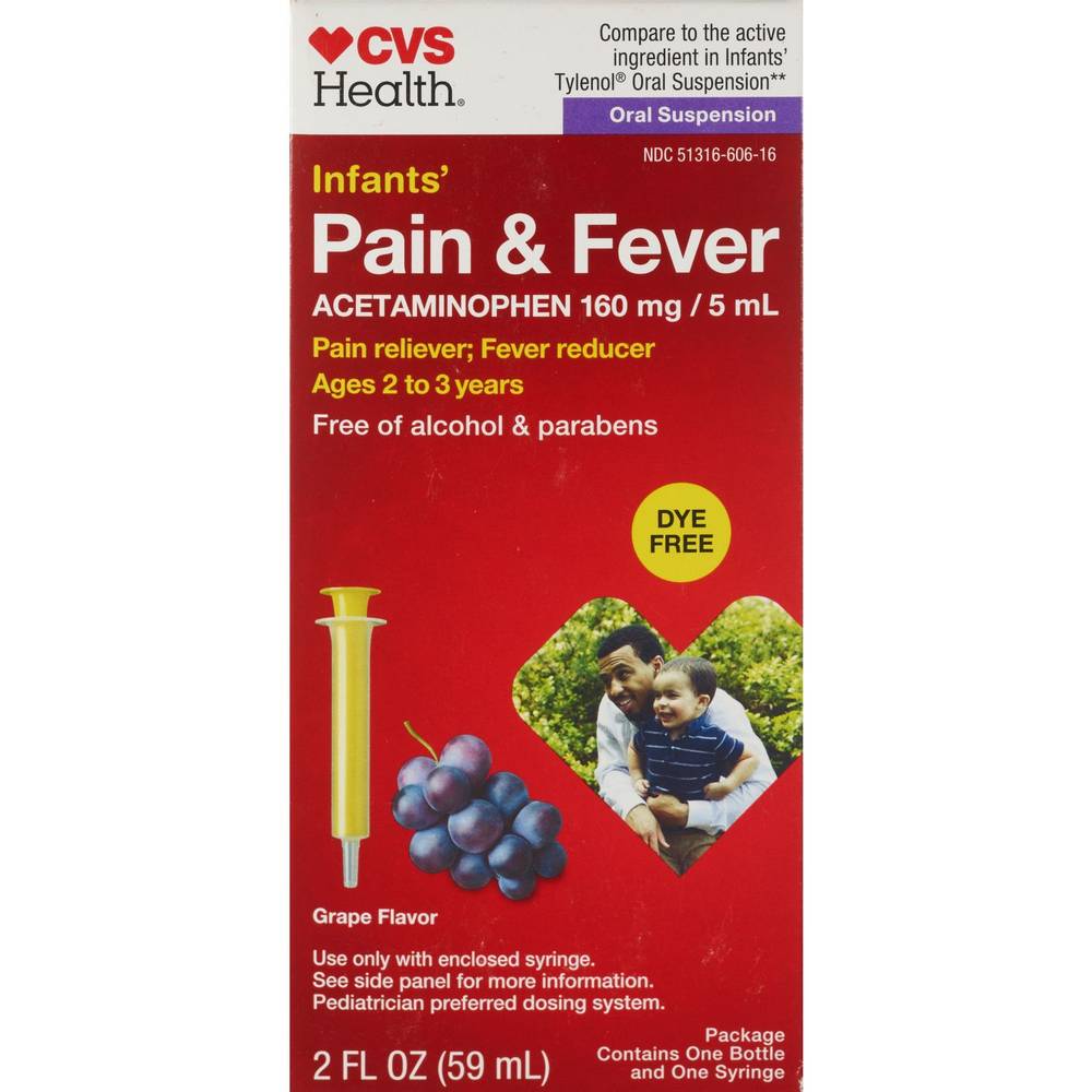 Cvs Health Infants' Pain & Fever, Grape, 2 Oz