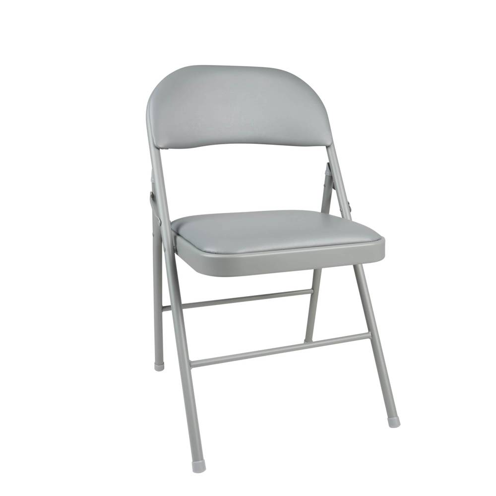 Cosco Gray Standard Folding Chair with Padded Seat (Indoor) | 14993LGY4L