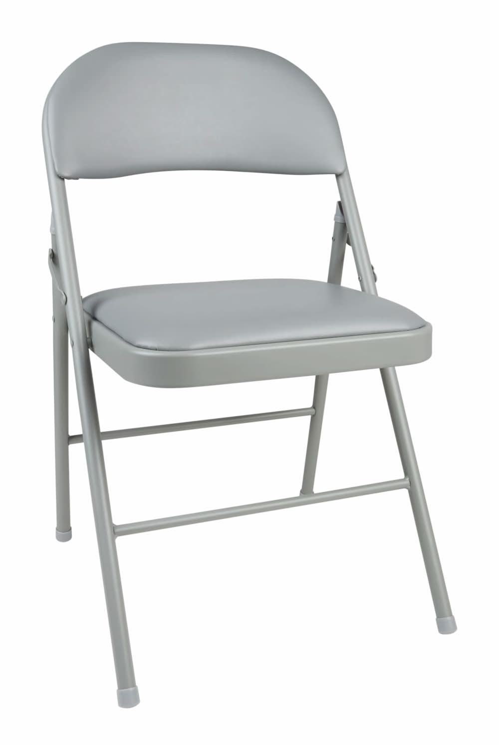 Cosco Gray Residential Standard Metal Folding Chair with Padded Seat (Indoor)