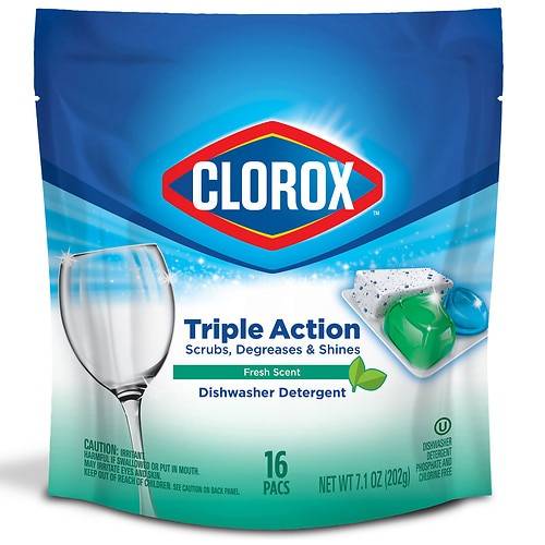 Clorox Dishwasher Pacs - 0.44 oz x 16 pack