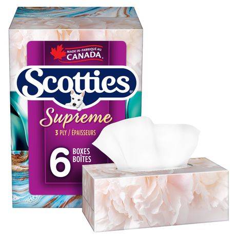 Scotties Supreme 3 Ply Soft & Strong Facial Tissue (6 ct)