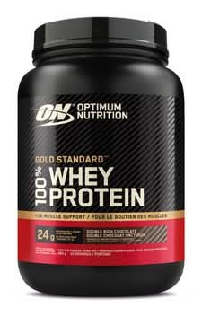 Optimum Nutrition Gold Standard 100% Whey Protein Powder, Double Rich Chocolate (680 g)