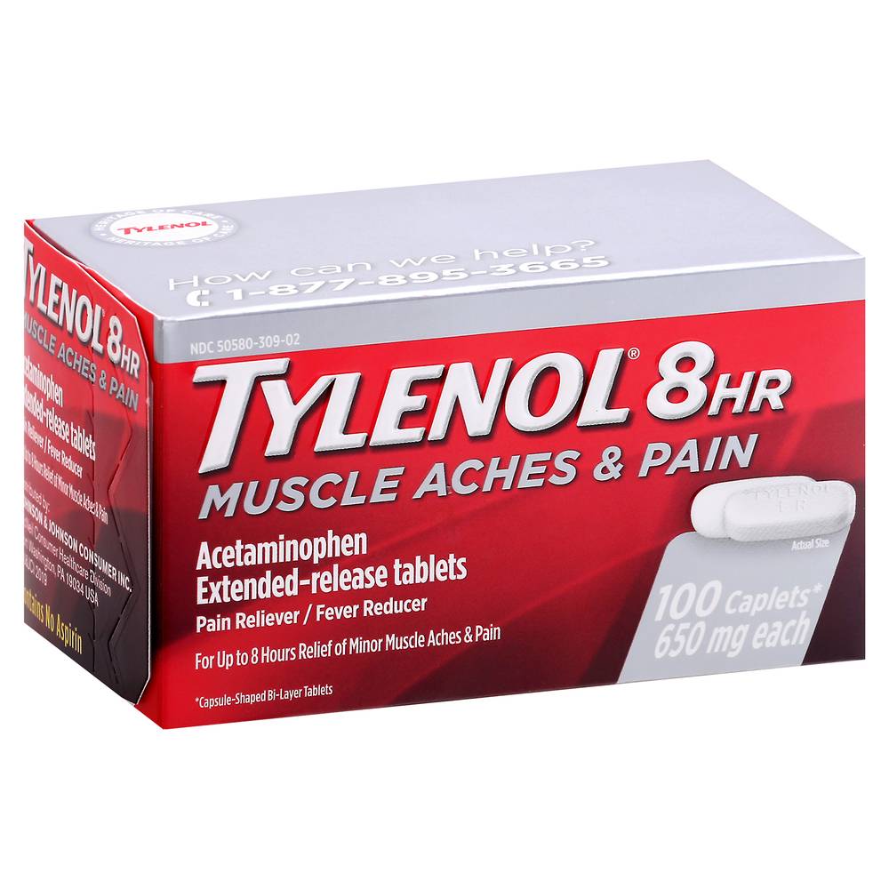 Tylenol Muscle Ache & Pain 650 mg Relief Caplets (4.4 oz)