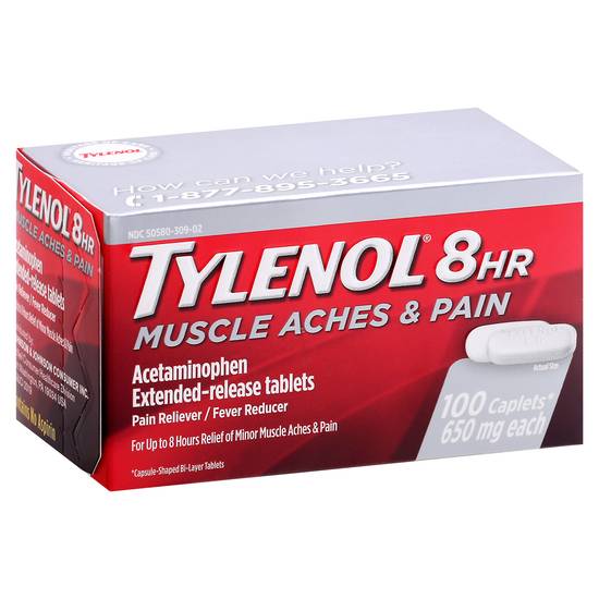 Tylenol Muscle Ache & Pain 650 mg Relief Caplets (100 ct)