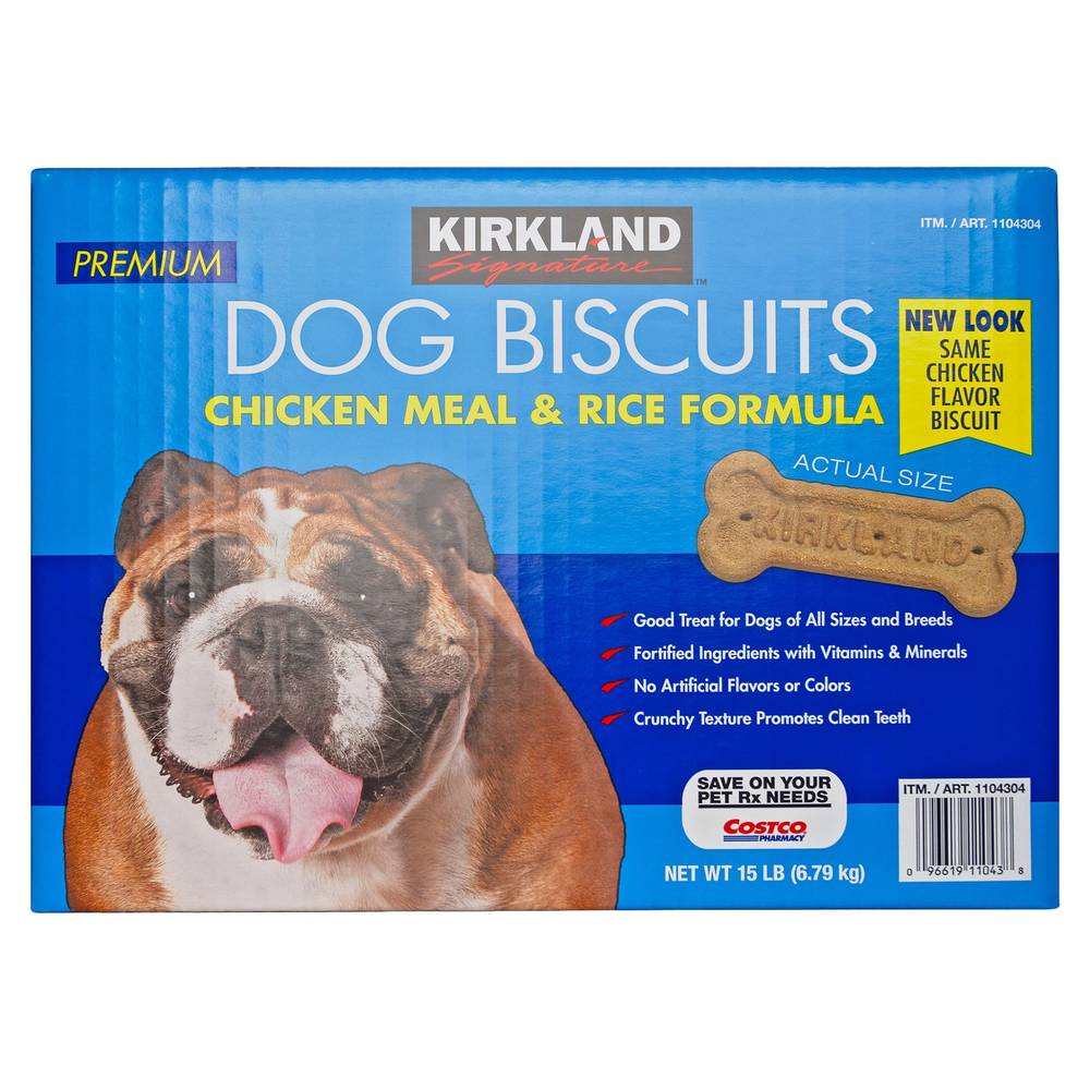 Kirkland Signature Chicken Meal & Rice Formula Dog Biscuits, 15 lbs