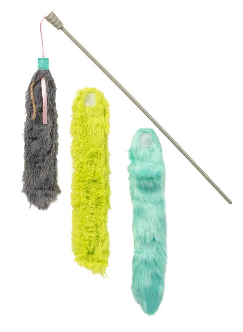 SmartyKat Crazy Catch Breakaway Plush Tail Wand Cat Toy