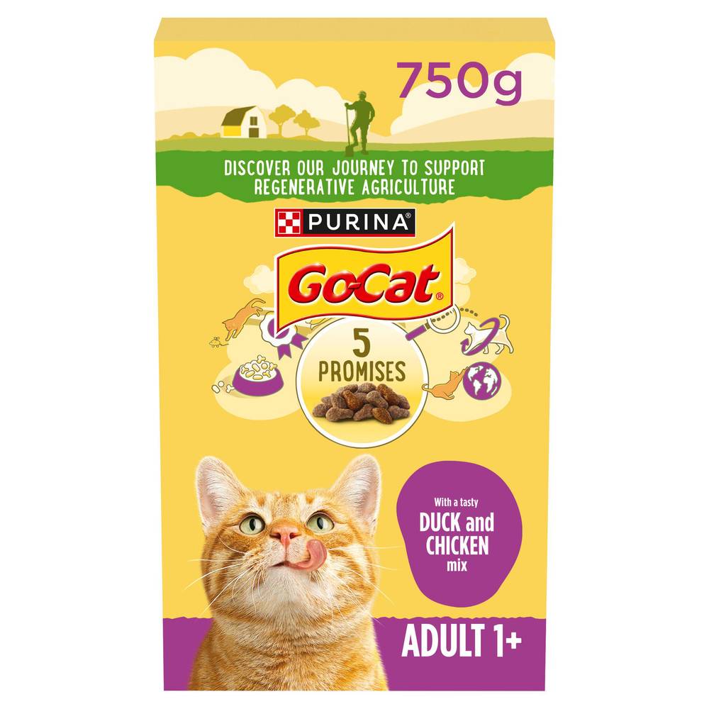 SAVE £0.70 Go-Cat with Duck & Chicken Mix Dry Cat Food 750g