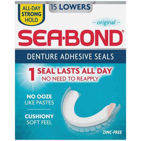 Coussinets adhésifs pour dentiers formule originale de sea bond (15 coussinets inférieurs) - sea-bond sea bond denture adhesive wafers original (15 lowers)