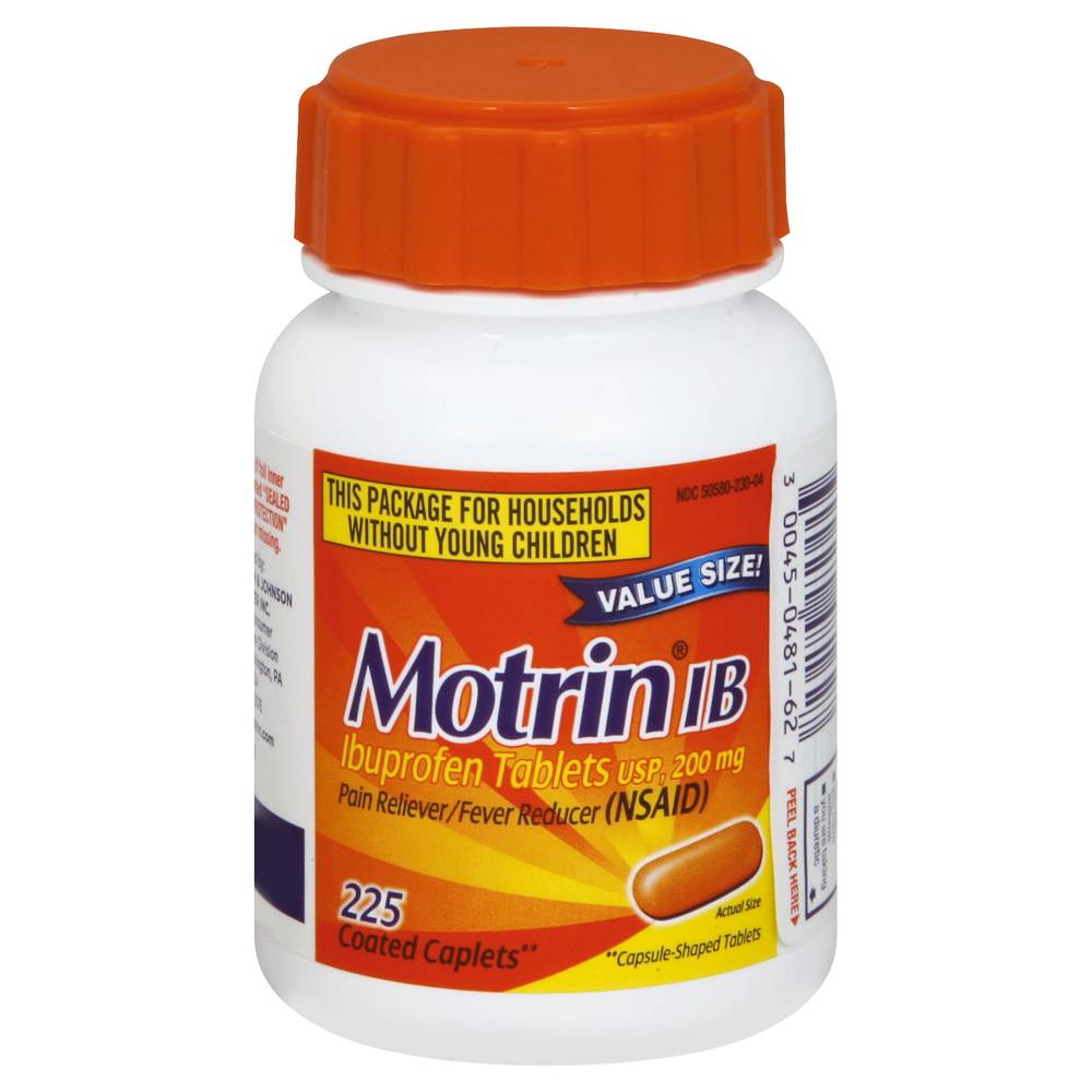 Motrin IB Ibuprofen 200 mg Pain & Fever Relief Caplets (3.52 oz)