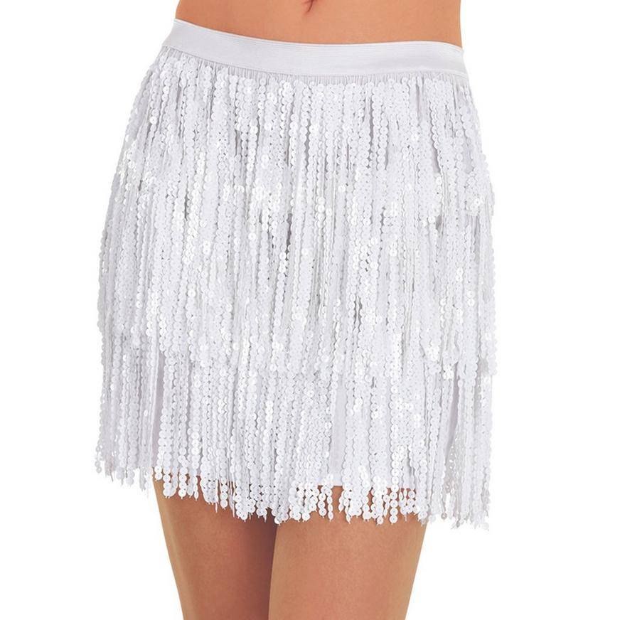 Adult White Sequin Skirt