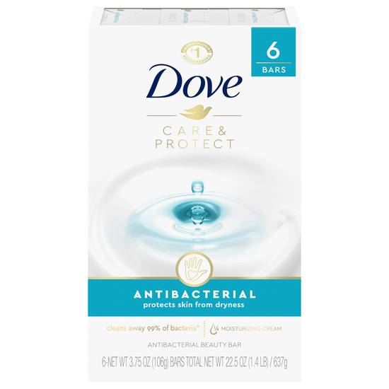 Dove Antibacterial Beauty Bar, 6 ct
