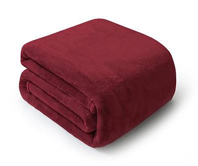 Broyhill Tibetan Velvet Plush Blanket (queen/king/red)