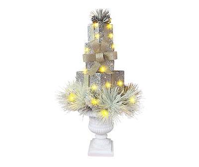 32" LED Stack Gift Boxes & Pine Urn