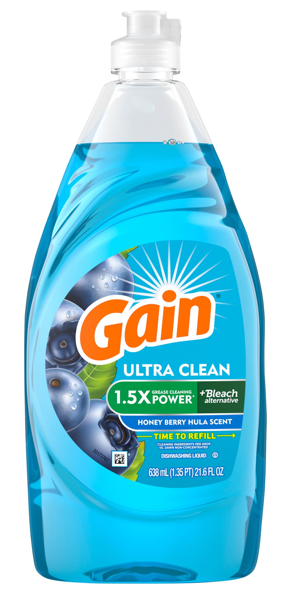 Gain Ultra Bleach Alternative Dish Liquid Honey Berry Hula Scent (21.6 fl oz)