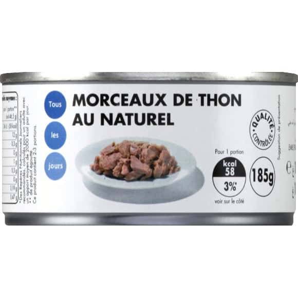 Tous Les Jours - Morceaux de thon au naturel (185g)