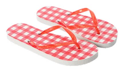 Juniors Printed Flip Flops Large Red Gingham