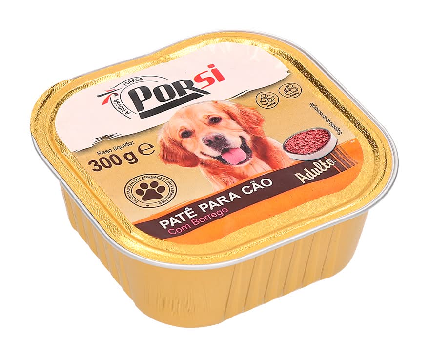 PorSi - Comida húmida para cão de borrego, embalagem de 300 g
