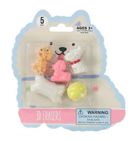 3D Eraser 5-Pack Dog