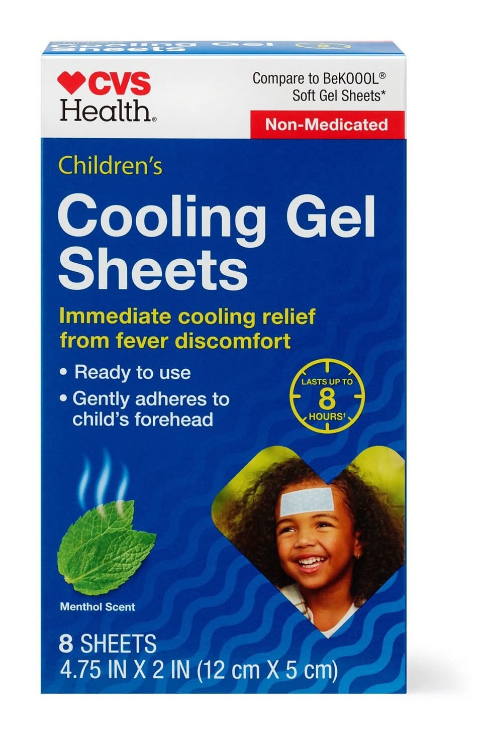 CVS Health Child Fever Gel Sheets (8 ct) (Menthol) (12 cmx 5 cm)
