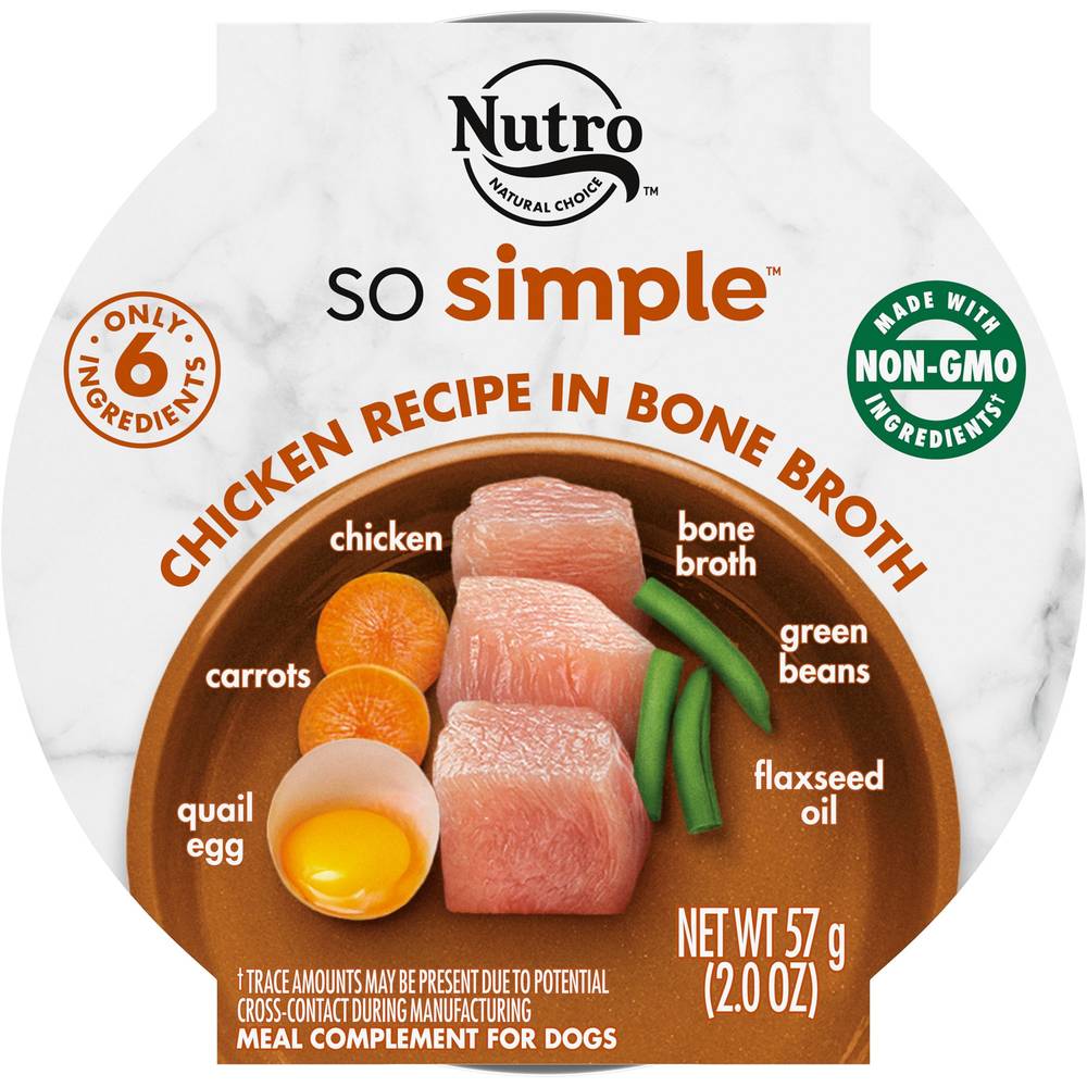 Nutro So Simple Meal Complement Wet Dog Food Chicken Recipe in Bone Broth (2 oz)