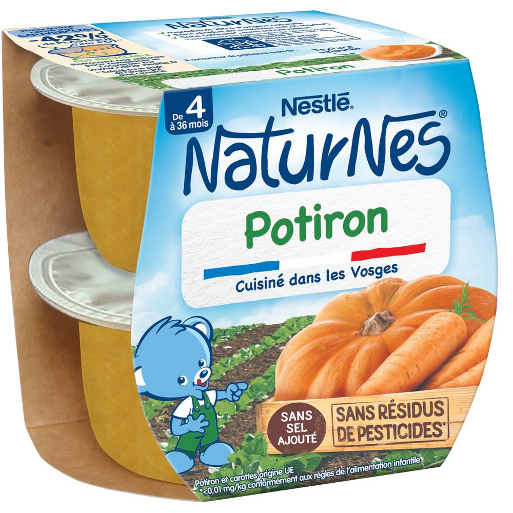 Nestlé - Naturnes petits pots bébé potiron, 4 - 36M (2)