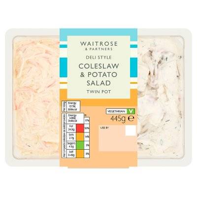 Waitrose & Partners Deli Style Coleslaw & Potato Salad Twin Pot