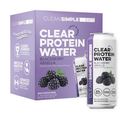 Clean Simple Eats Clear Protein Water, Blackberry Vanilla (4 x 16 fl oz)