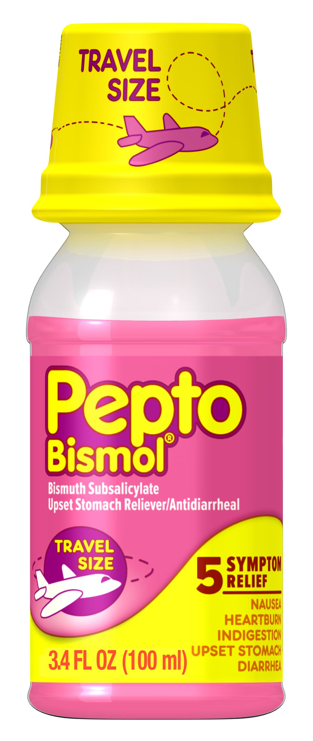 Pepto-Bismol Travel Size 5 Symptom Relief (3.4 oz)