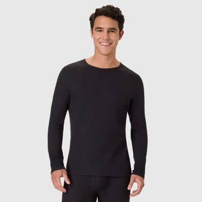 Hanes Men's Thermal Long Sleeve Waffle Knit Shirt - Black M