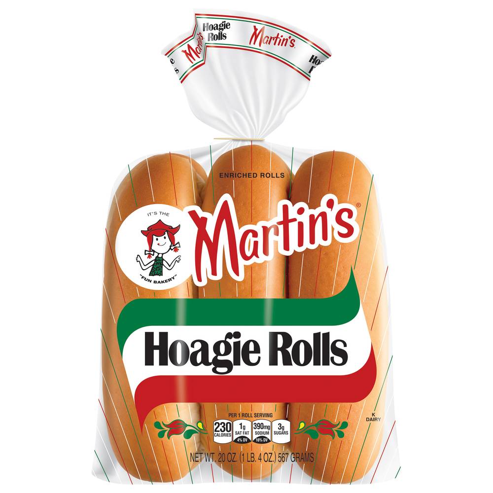 Martin's Hoagie Rolls (1.25 lbs)