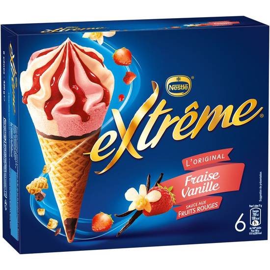 Cônes glacés fraise vanille Nestle 6x71g