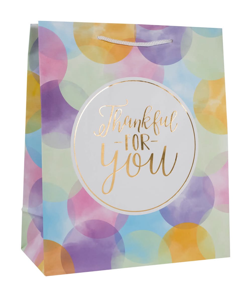 Thankful For You Large Gift Bag With Foil Embellishment