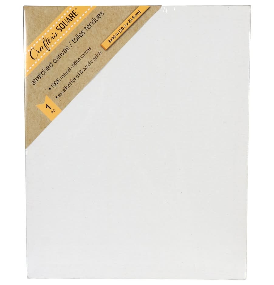 Crafters Square Stretched Canvas, 8x10 in, White