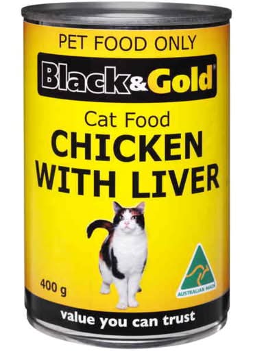 Black & Gold Chicken Cat Food (400g)