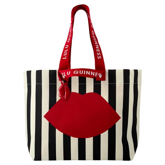 Lot - Five Lulu Guinness bags to include a boxed evening bag with shop  front design, a quilted black patent handbag,