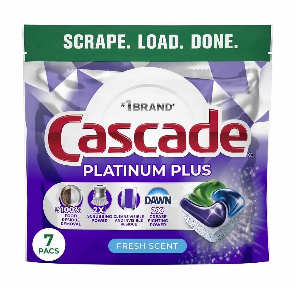 Cascade Platinum Plus Dishwasher Pods, Fresh (9 ct)